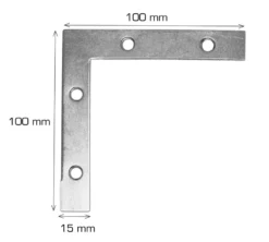 Hjørnebeslag 100 x 100 x 15 mm 2 stk.