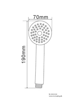 Håndbruser Ø70 mm 1-jet krom - REN