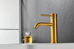 Håndvaskarmatur Slim vinkel messingfinish