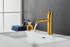Håndvaskarmatur Slim vinkel messingfinish