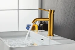 Håndvaskarmatur Slim vinkel messingfinish