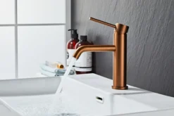 Håndvaskarmatur Slim vinkel kobberfinish