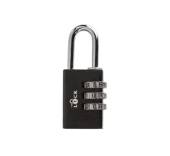 Hængelås m/kode 30 mm sort aluminium
