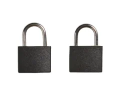 Hængelås m/to nøgler 25 mm sort plastikcover - 2-pk.