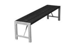 HORTUS bænk H-model fyrretræ sort 170 cm