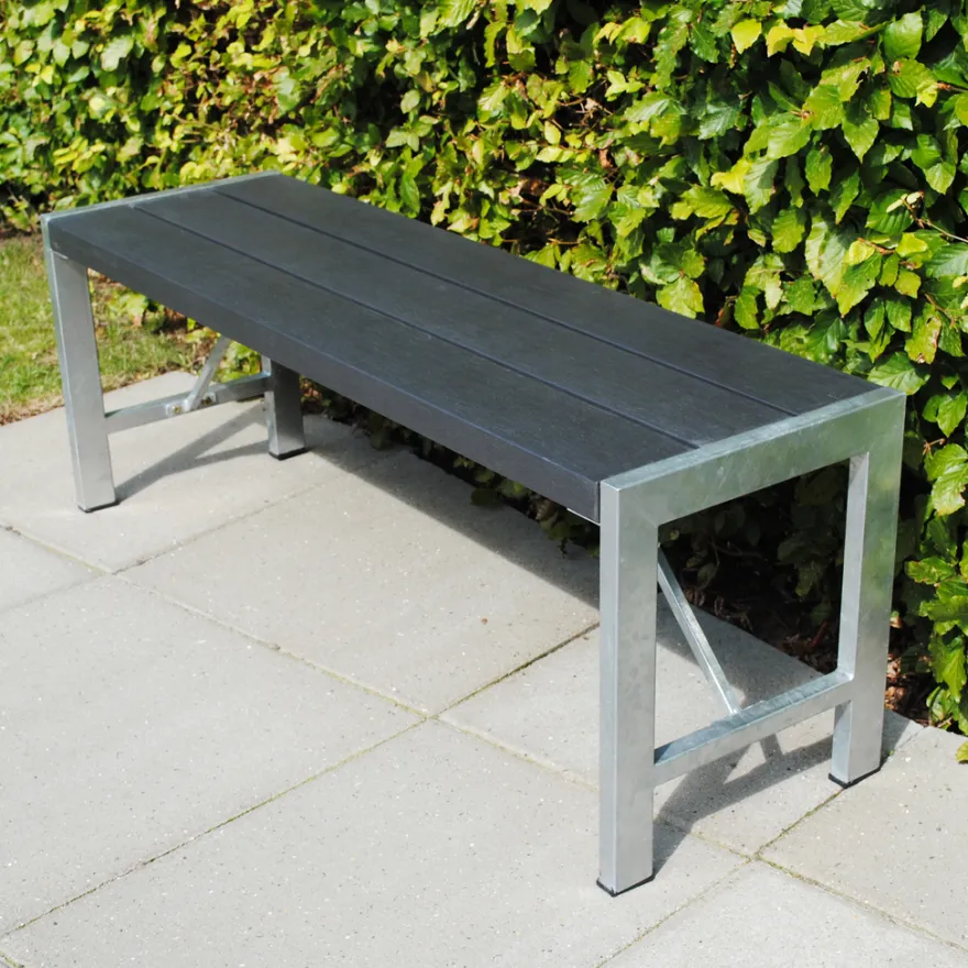 HORTUS bænk H-model nonwood antracitgrå 180 cm