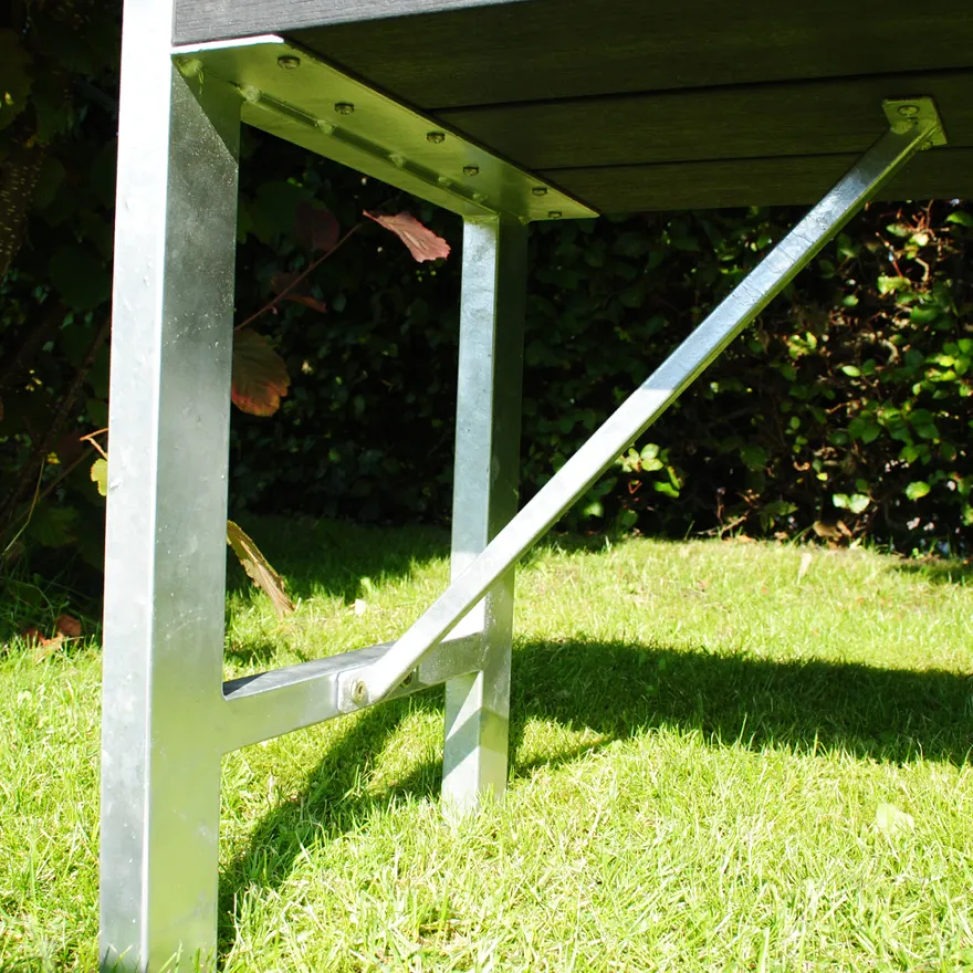 HORTUS bænk H-model nonwood antracitgrå 180 cm