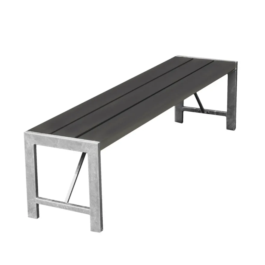 HORTUS bænk H-model nonwood antracitgrå 180 cm