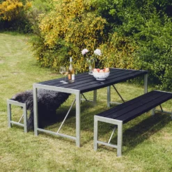 HORTUS bord m/to bænke H-model sort