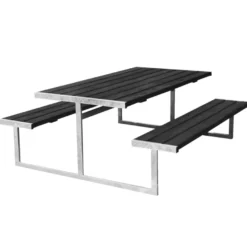 HORTUS LOKE bord-/bænkesæt sort 180 x 177 cm