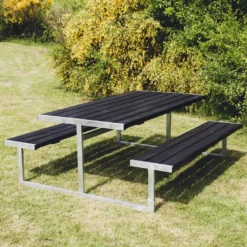 HORTUS LOKE bord-/bænkesæt sort 180 x 177 cm