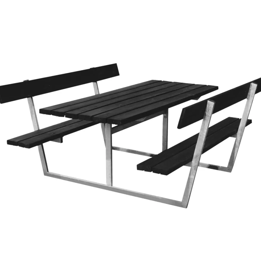 HORTUS SIF bord-/bænkesæt sort 175 x 180 cm