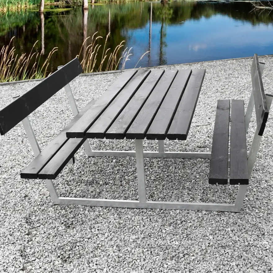 HORTUS SIF bord-/bænkesæt sort 175 x 180 cm