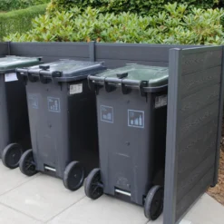 HORTUS skraldeskjul komposit antracit 121 x 258 x 95 cm