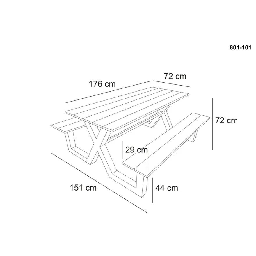 HORTUS X-model nonwood/alu 176 x 151 cm