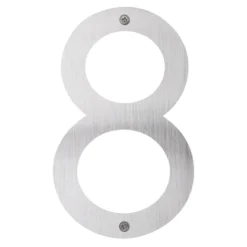 Husnummer 8 rustfrit stål 25 cm