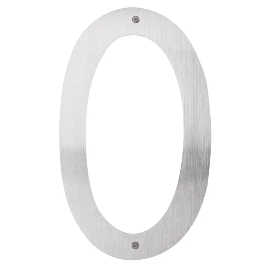Husnummer 0 rustfrit stål 40 cm