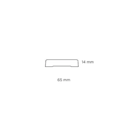 Indfatning glat MDF hvid - 14 x 65 x 2200 mm