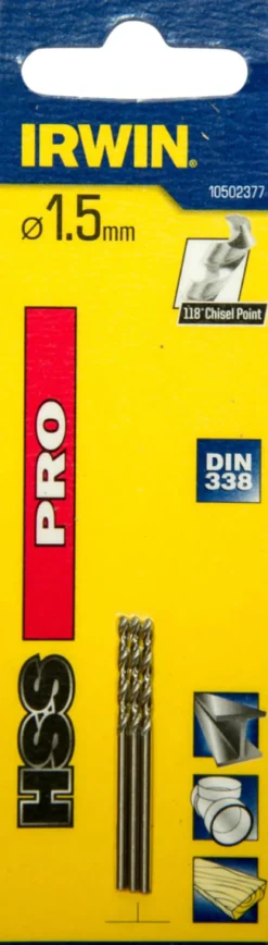 Irwin HSS Pro bor Ø1,5 mm 3 stk.