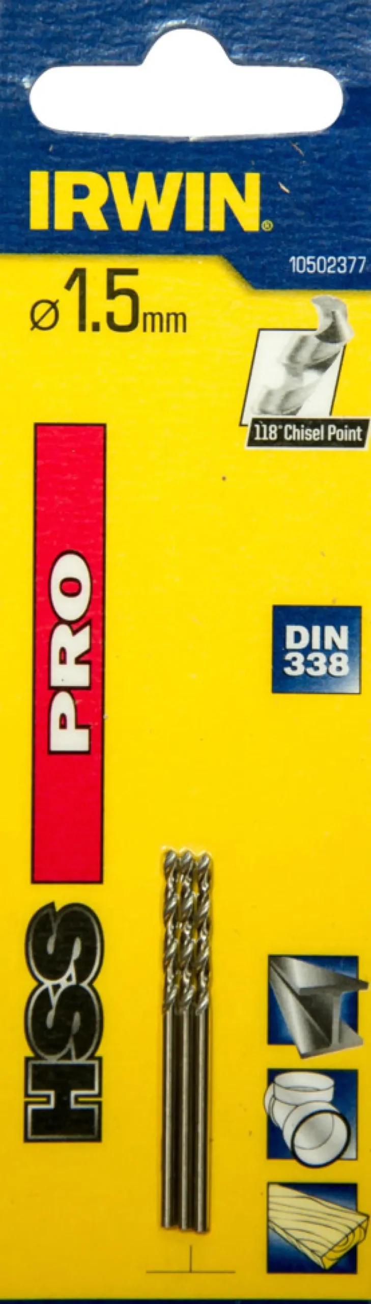 Irwin HSS Pro bor Ø1,5 mm 3 stk.