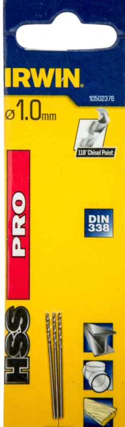 Irwin HSS Pro bor Ø1 mm 3 stk.