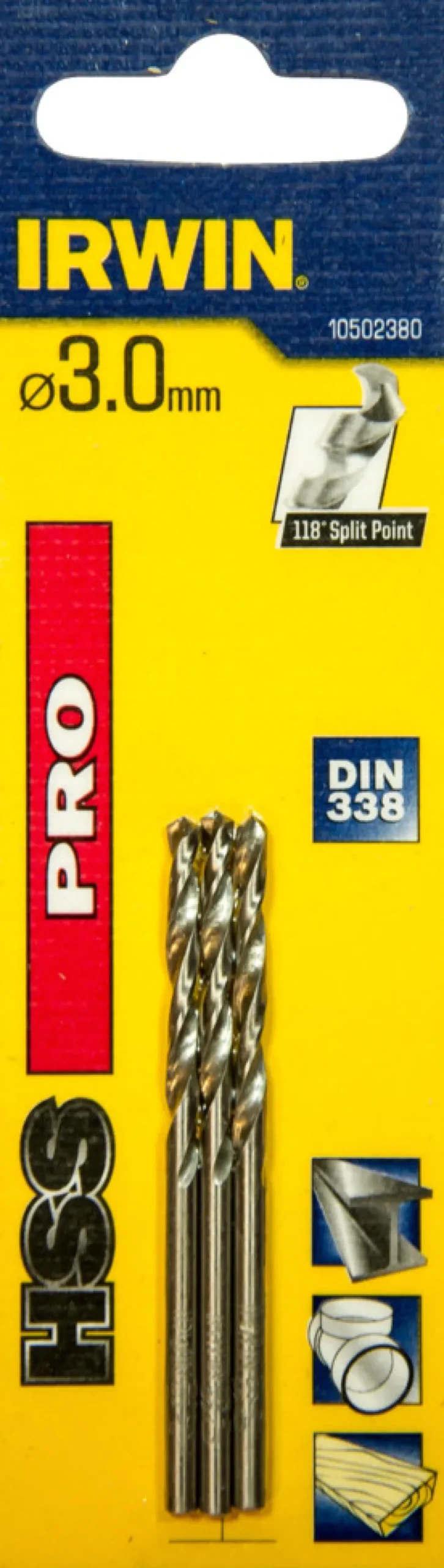 Irwin HSS Pro bor Ø3 mm 3 stk.