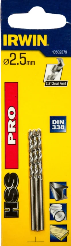 Irwin HSS Pro bor Ø2,5 mm 3 stk.
