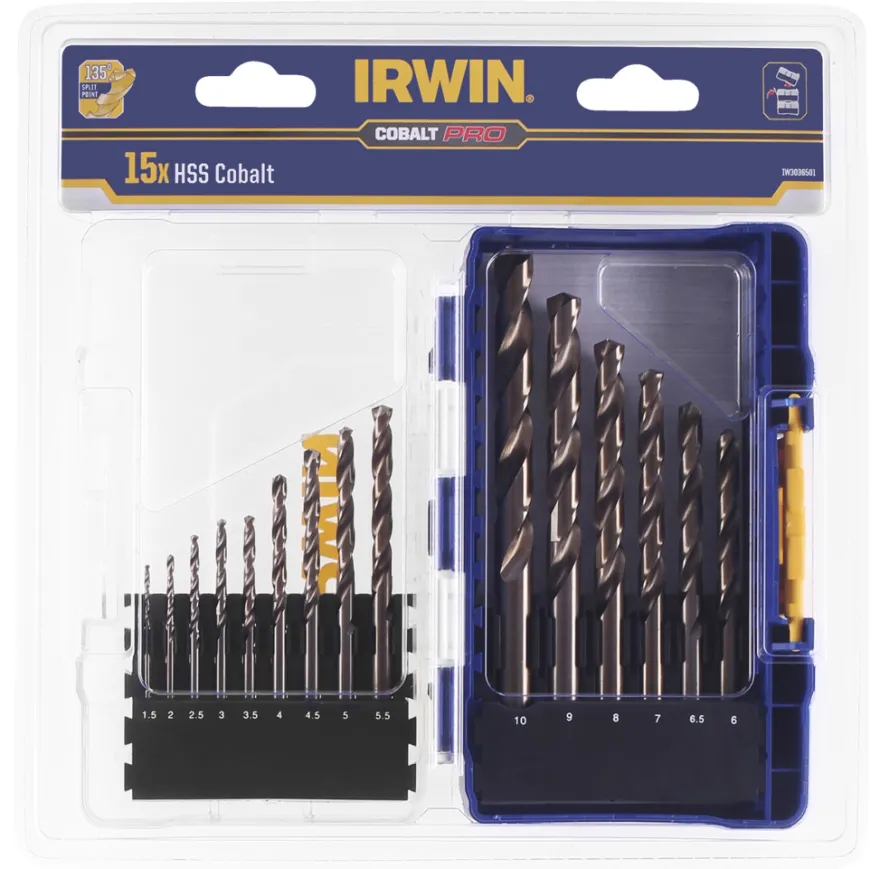 Irwin HSS Pro Cobalt borsæt 15 stk.