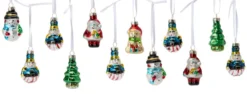 Julekugler m/figurer glas H5 cm 12 stk.