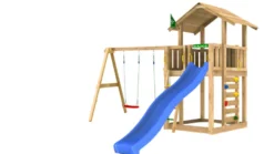 Jungle Gym Chalet 2.1 legetårn med rutsjebane & gyngestativ