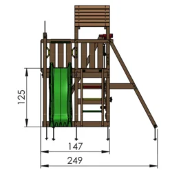 Jungle Gym Safari legetårn m/grå rutsjebane & gynger grå