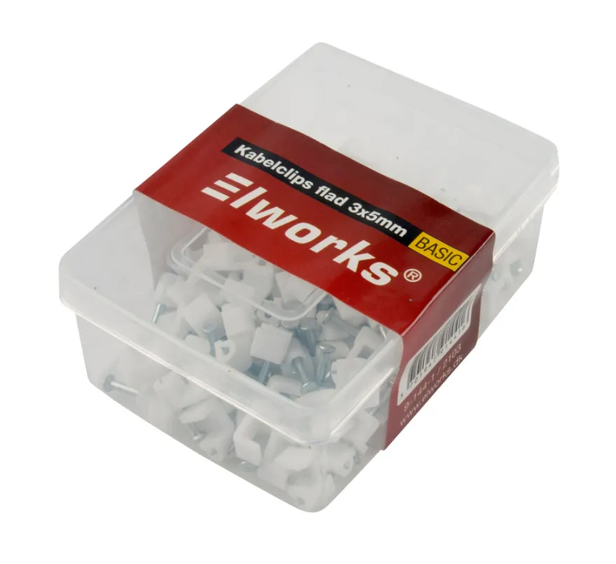 Kabelclips flad 3 x 5 mm 100 stk. - Elworks