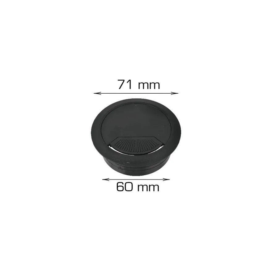 Kabelgennemføring sort Ø60 mm