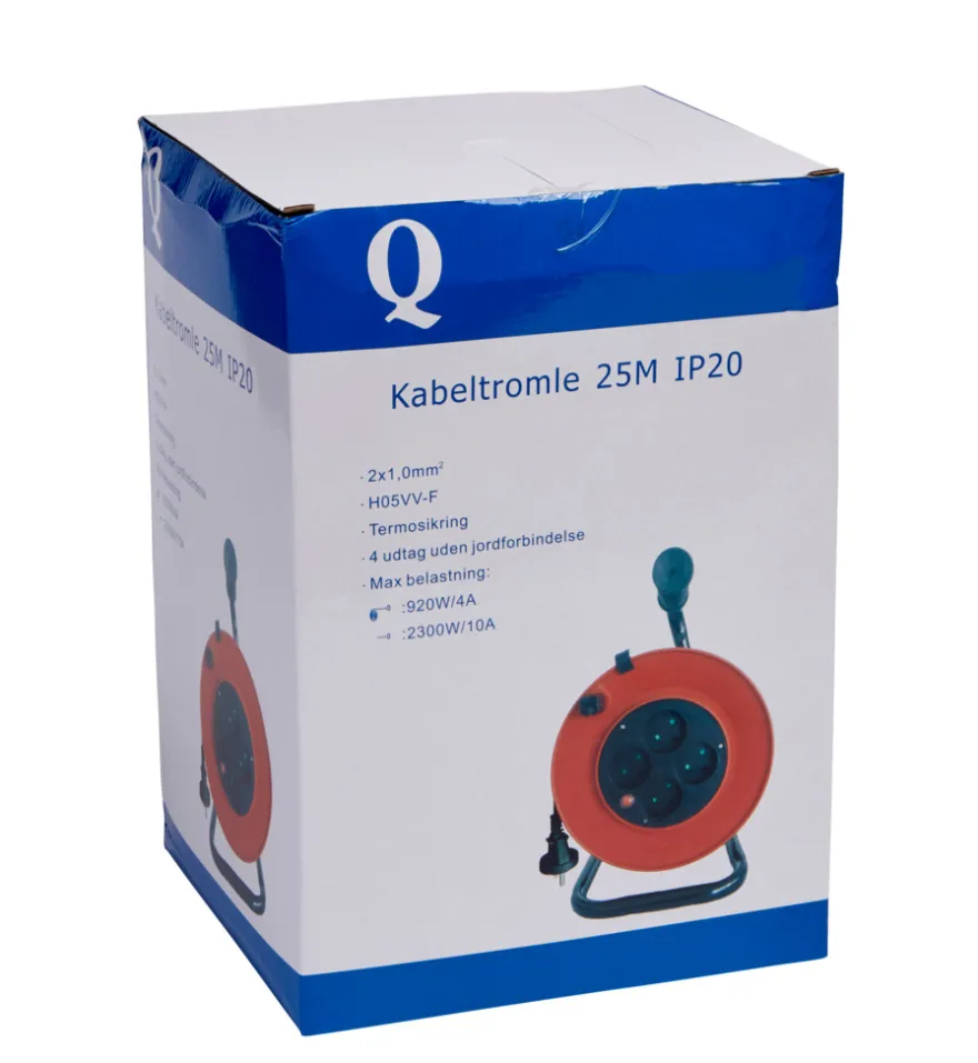 Kabeltromle m/4 udtag 25 meter