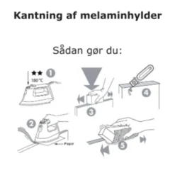 Kantbånd til melaminhylder sort 19 mm x 5 meter