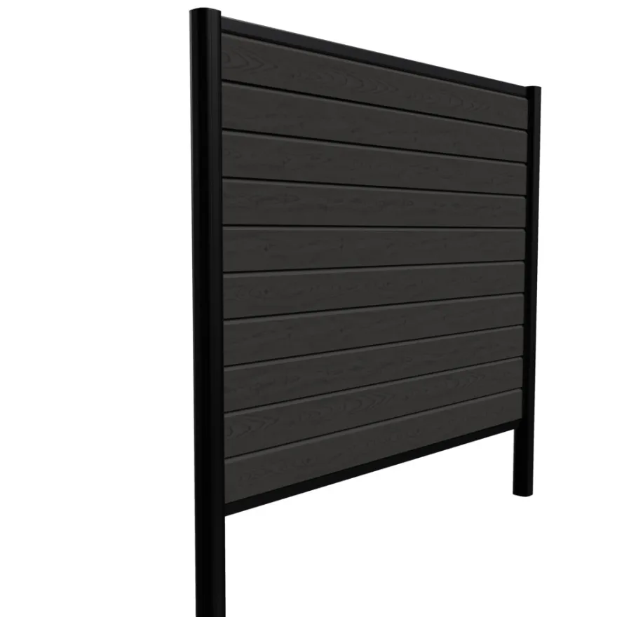 Kirkedal Alu hegn startsæt sort 156 x 180 cm