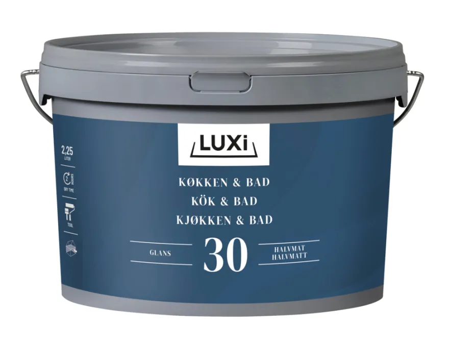 Køkken & Bad 30 vægmaling hvid 2,25 liter - LUXI®