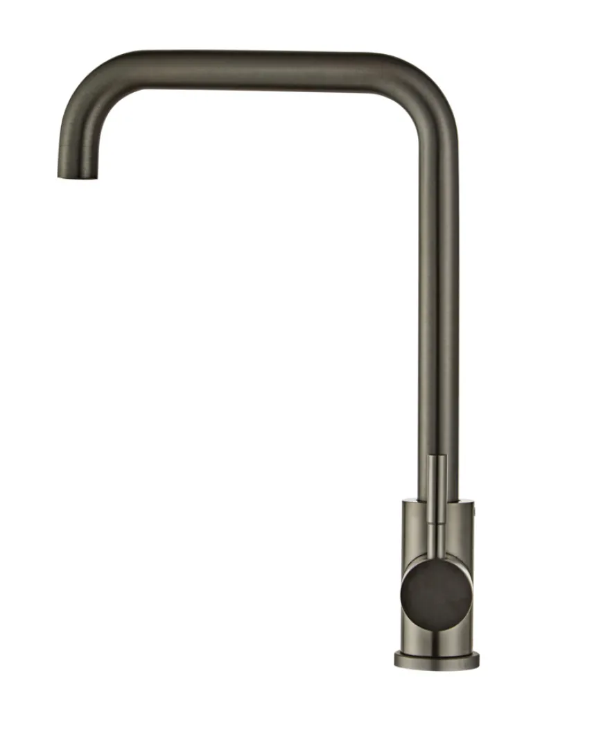 Køkkenarmatur m/kantet tud gunmetal