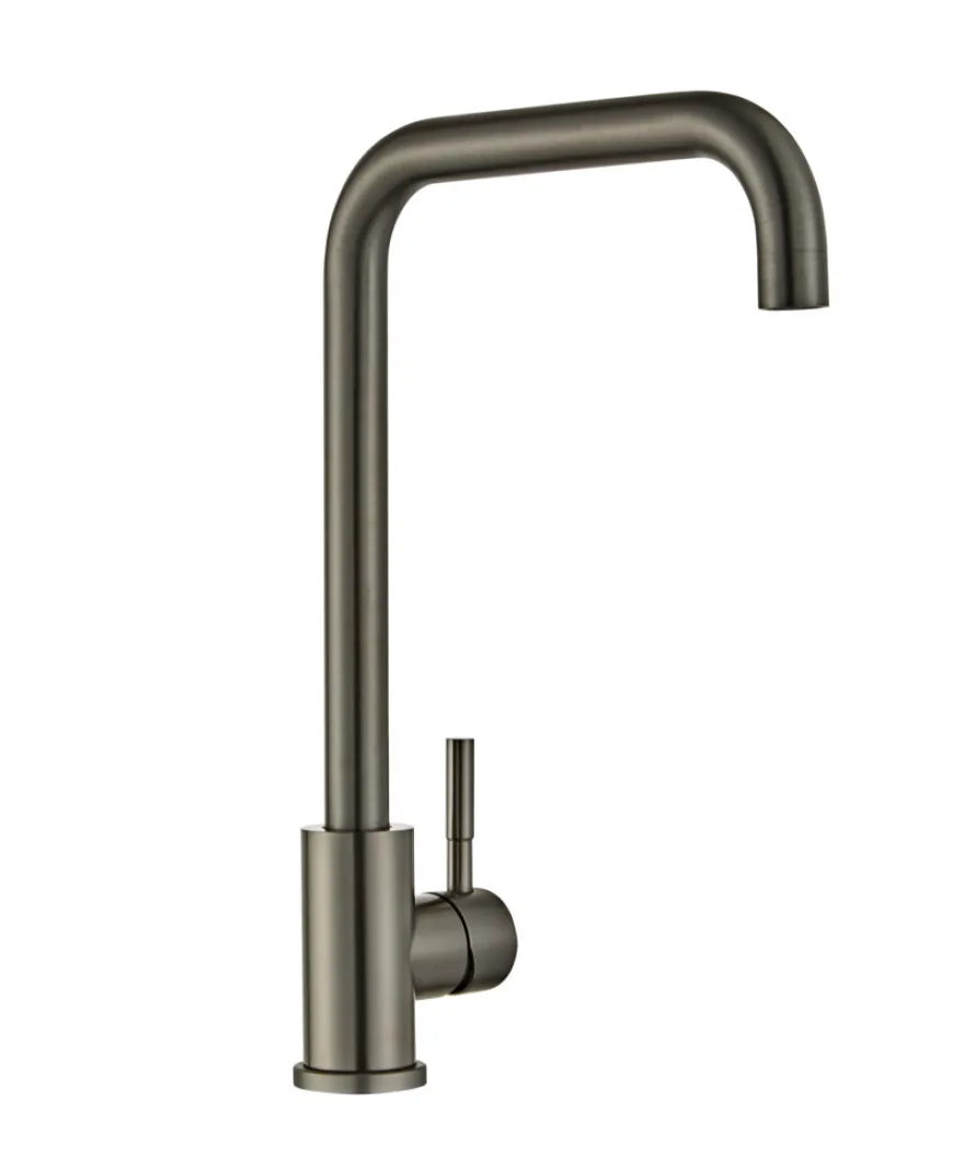 Køkkenarmatur m/kantet tud gunmetal
