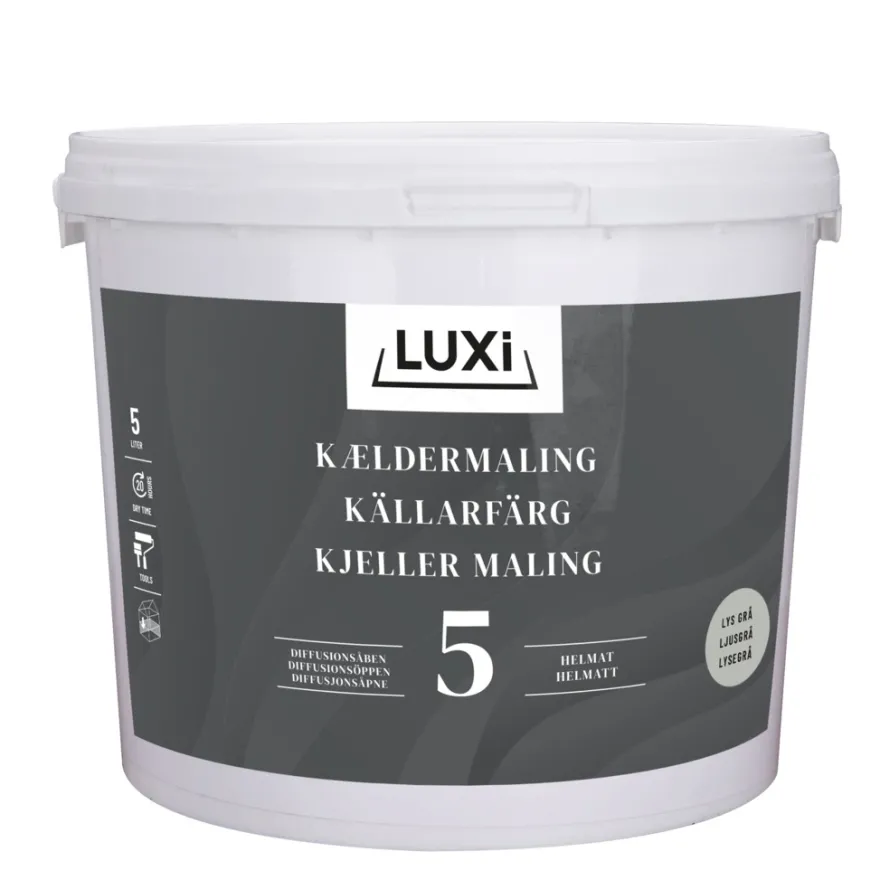 Kældermaling 5 lys betongrå 5 liter - LUXI®