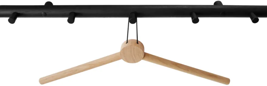 Knagerække egetræ sort 60 cm