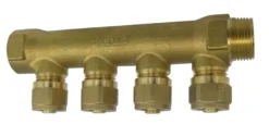 Komplet fordelerrør 4 tilslutninger 3/4" x 15 cm
