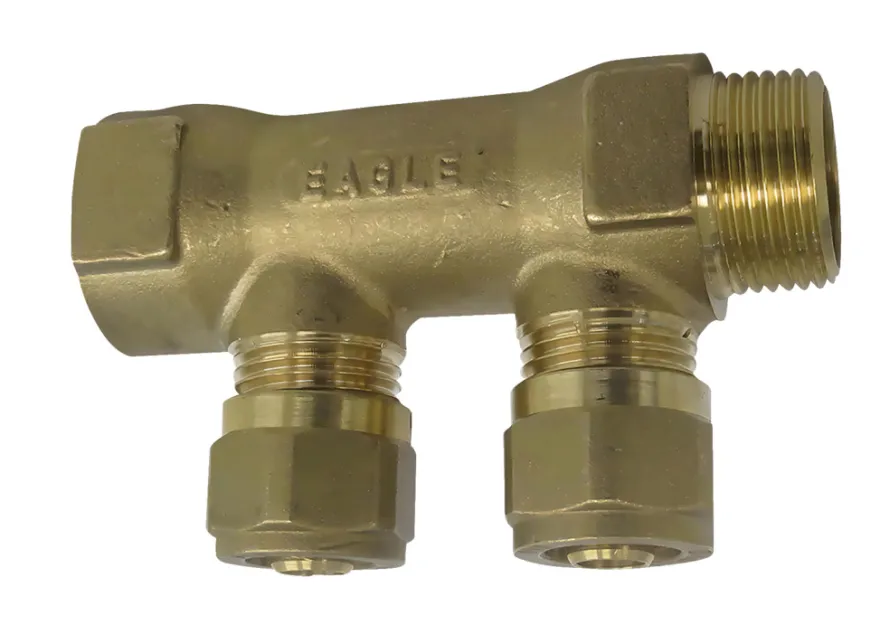 Komplet fordelerrør 2 tilslutninger 3/4" x 15 mm