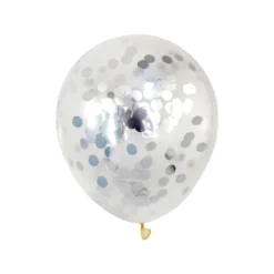 Konfettiballon 30 cm 5 stk. sølv