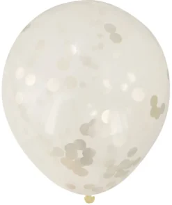 Konfettiballon guld 30 cm 5 stk.