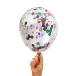 Konfettiballon multifarvet 30 cm 5 stk.