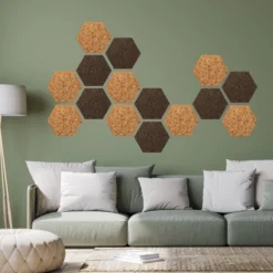 Korkpanel sekskant country 6 stk.