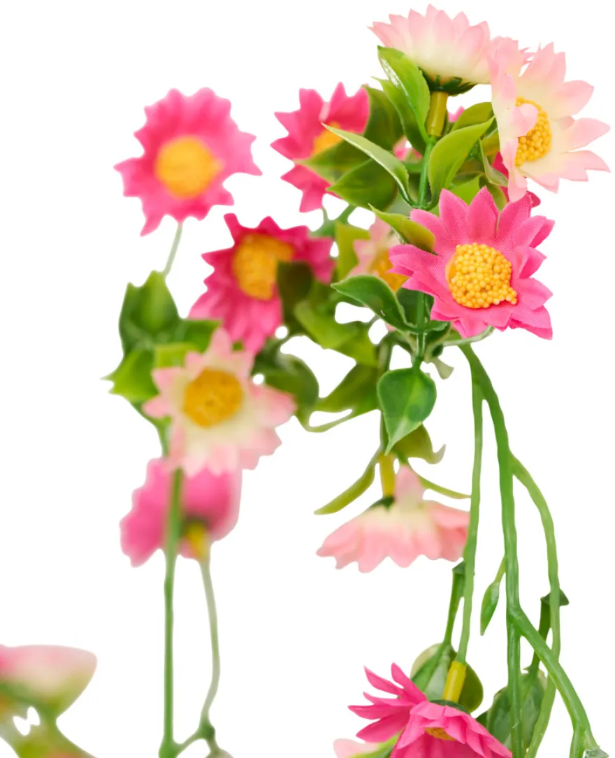 Kunstig blomsterranke lyserød 210 cm