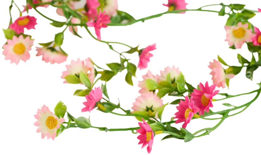 Kunstig blomsterranke lyserød 210 cm