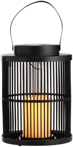 Lanterne med solceller sort Ø18 x 25 cm - Garden®